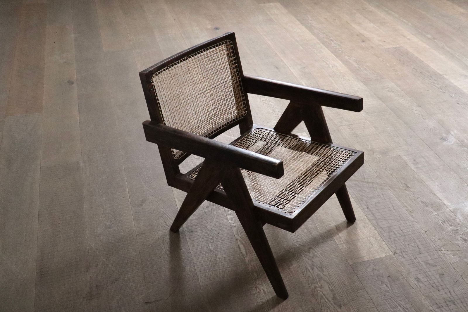 Pierre Jeanneret Lounge Chairs Pj Si 29 A In Teak And Cane, 1950s photo vintage