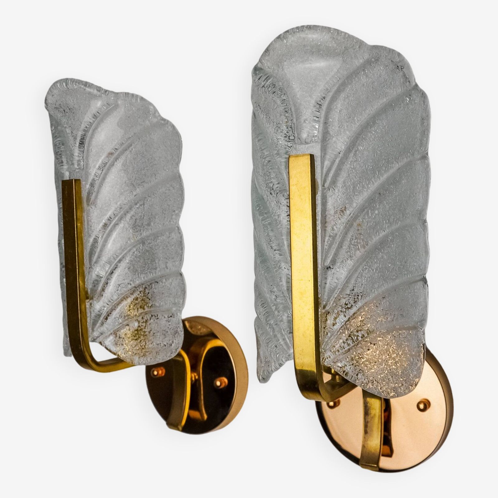 Pair Of "Leaf" Sconces By Carl Fagerlund, Murano Glass, Germany, 1970