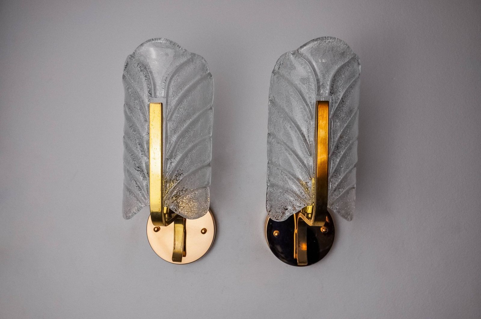 Pair Of "Leaf" Sconces By Carl Fagerlund, Murano Glass, Germany, 1970 photo for sale
