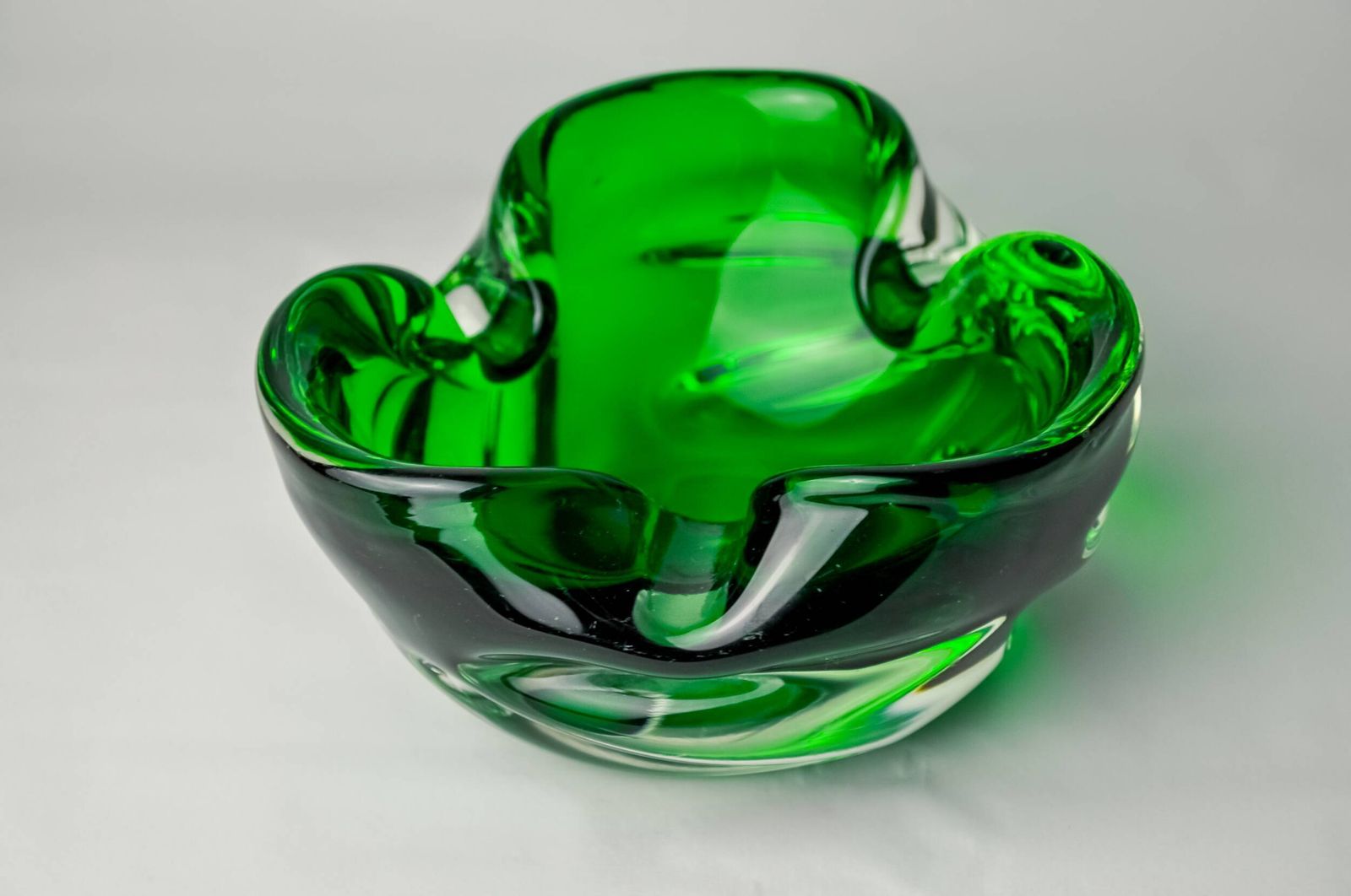 Sommerso Green Pocket Emptier By Flavio Poli For Seguso, Murano Glass, Italy, 1970 photo furniture