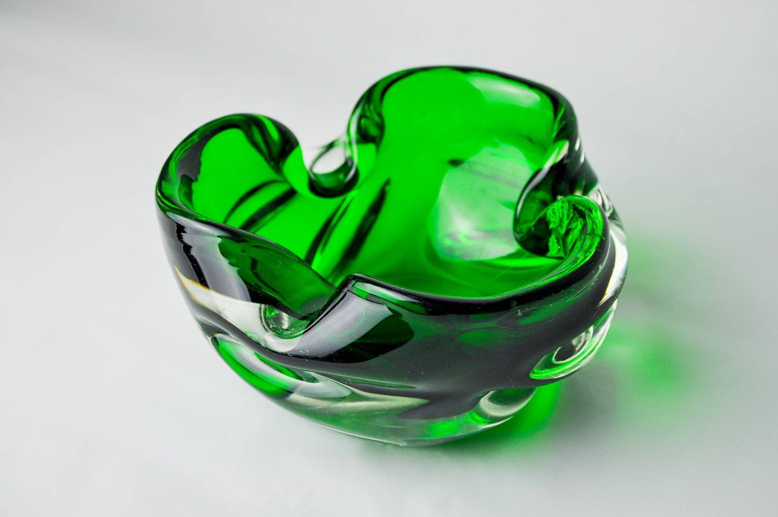 Sommerso Green Pocket Emptier By Flavio Poli For Seguso, Murano Glass, Italy, 1970 photo Home Decor