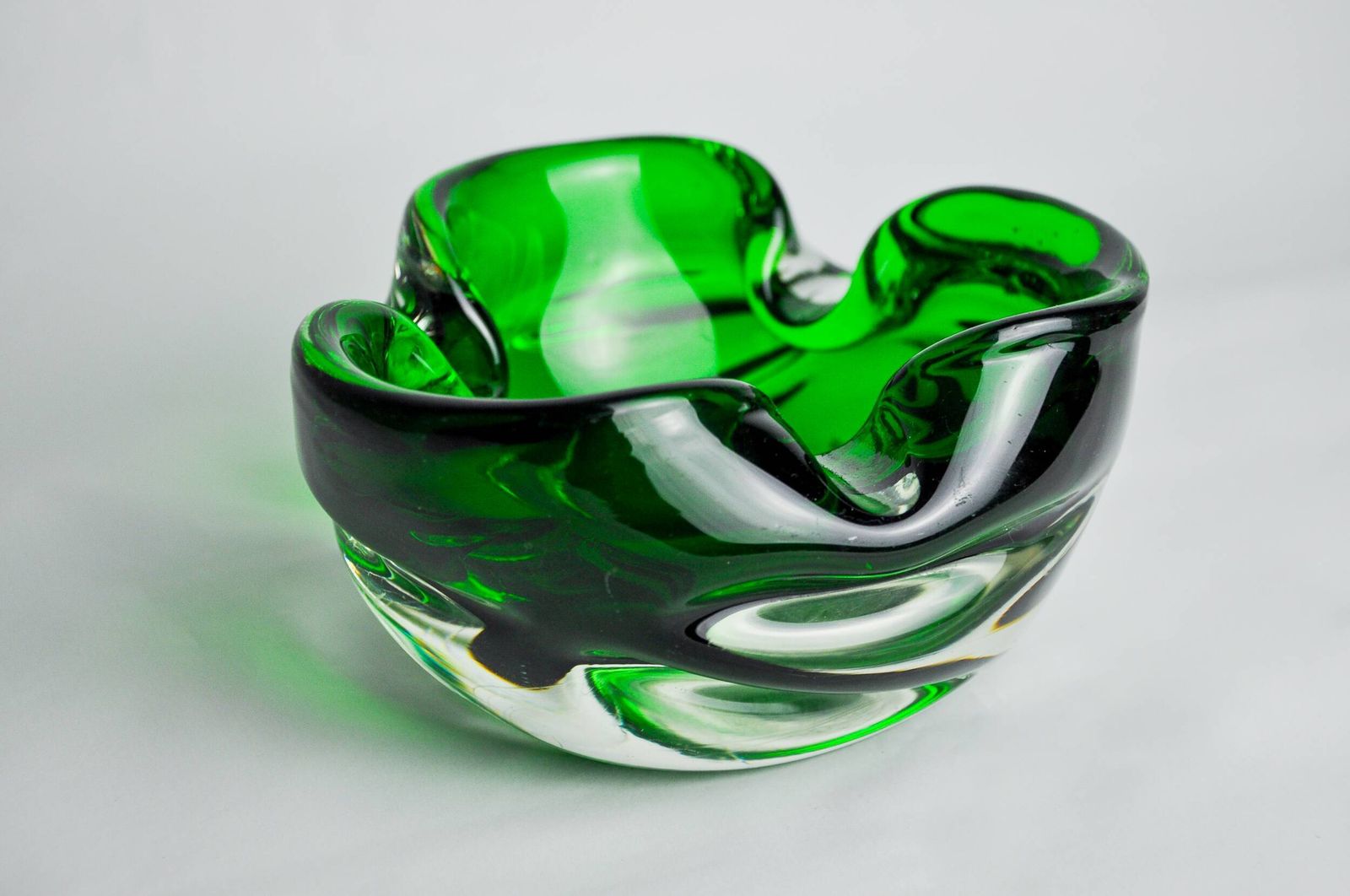 Sommerso Green Pocket Emptier By Flavio Poli For Seguso, Murano Glass, Italy, 1970 photo 442.0