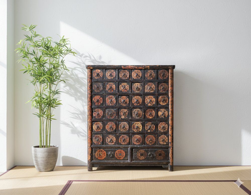 Antique Chinese Medicine Cabinet, 1930s photo furniture