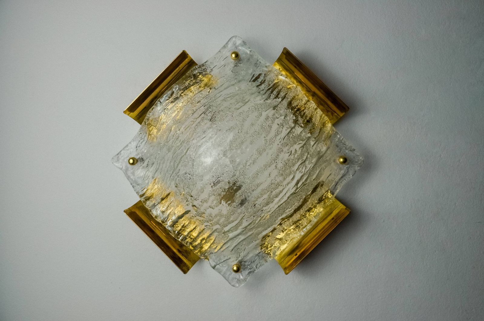 photo furniture Xl Frosted Wall Lamp By Kalmar, Murano Glass, Austria, 1970