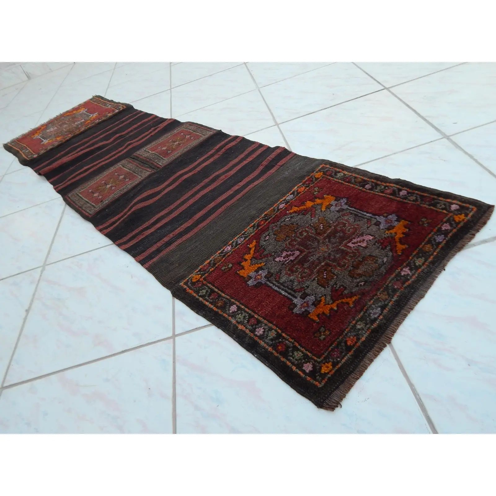 Turkish Wool Saddlebag   Runner 1'7" X 5'11" photo 650.0