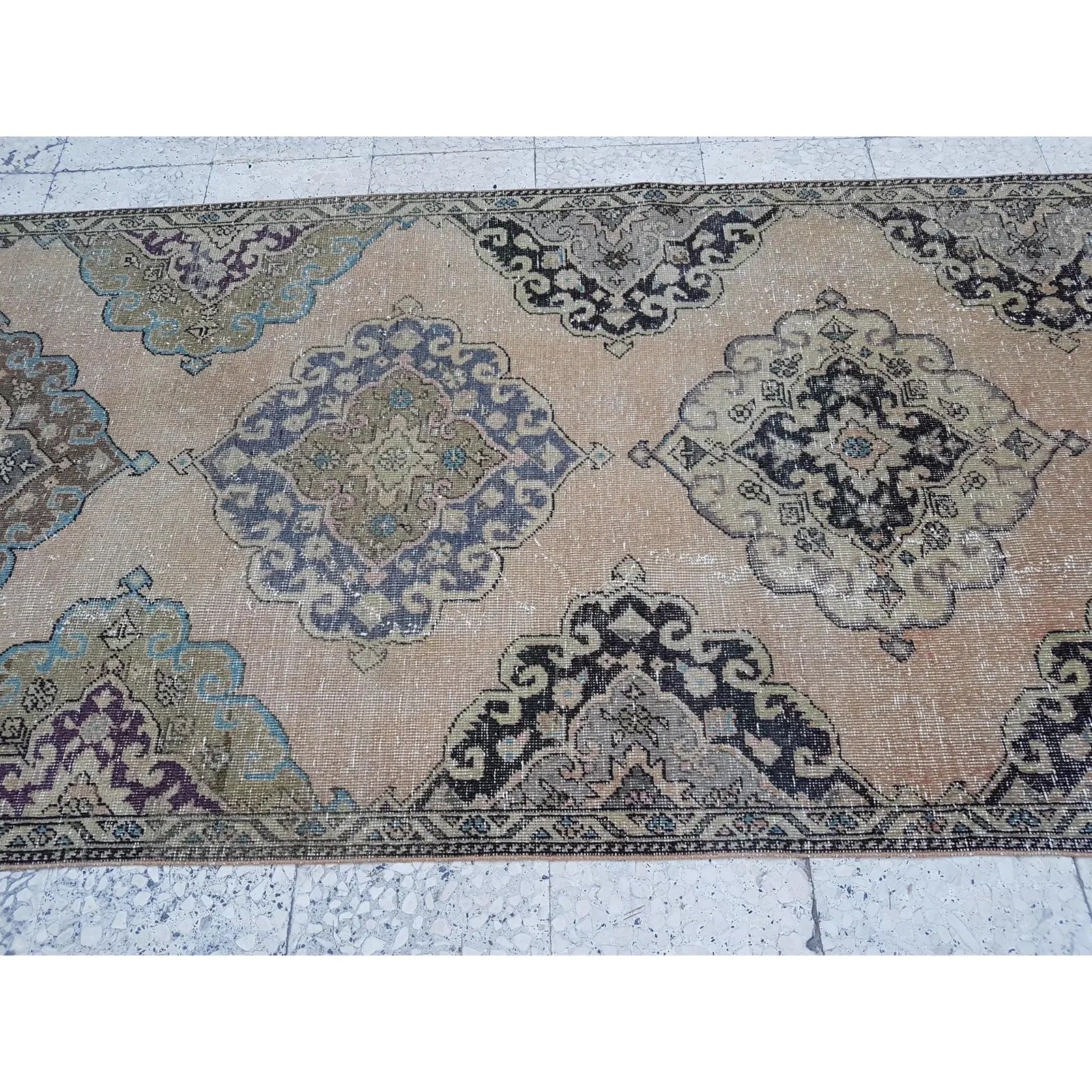 Anatolian Oushak Pastel Color Ushak Area Rug 3'8" X 12'9" photo furniture