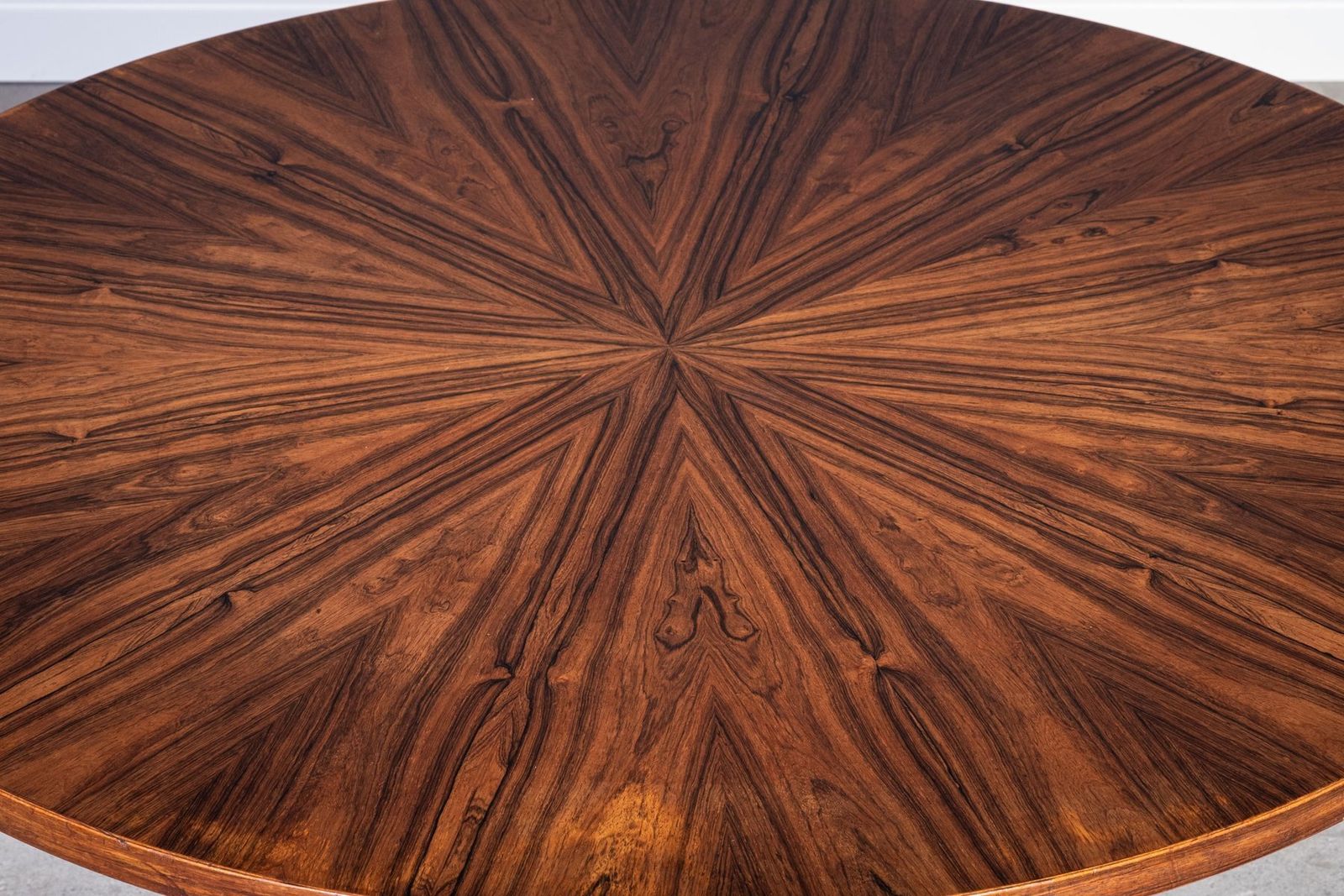 Round Rosewood Coffee Table On Steel Base, Denmark, 1960s photo vinterior