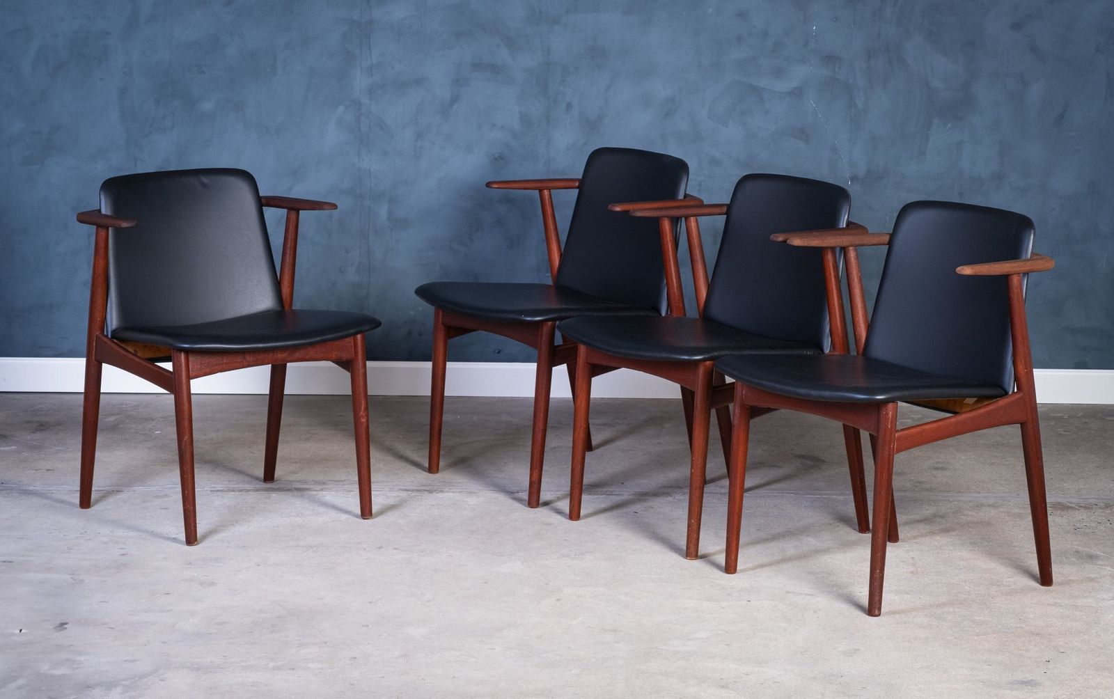 Vintage Deense Teakhouten Fauteuils Van Hans Olsen, Ca. Jaren 1960, Set Van 4