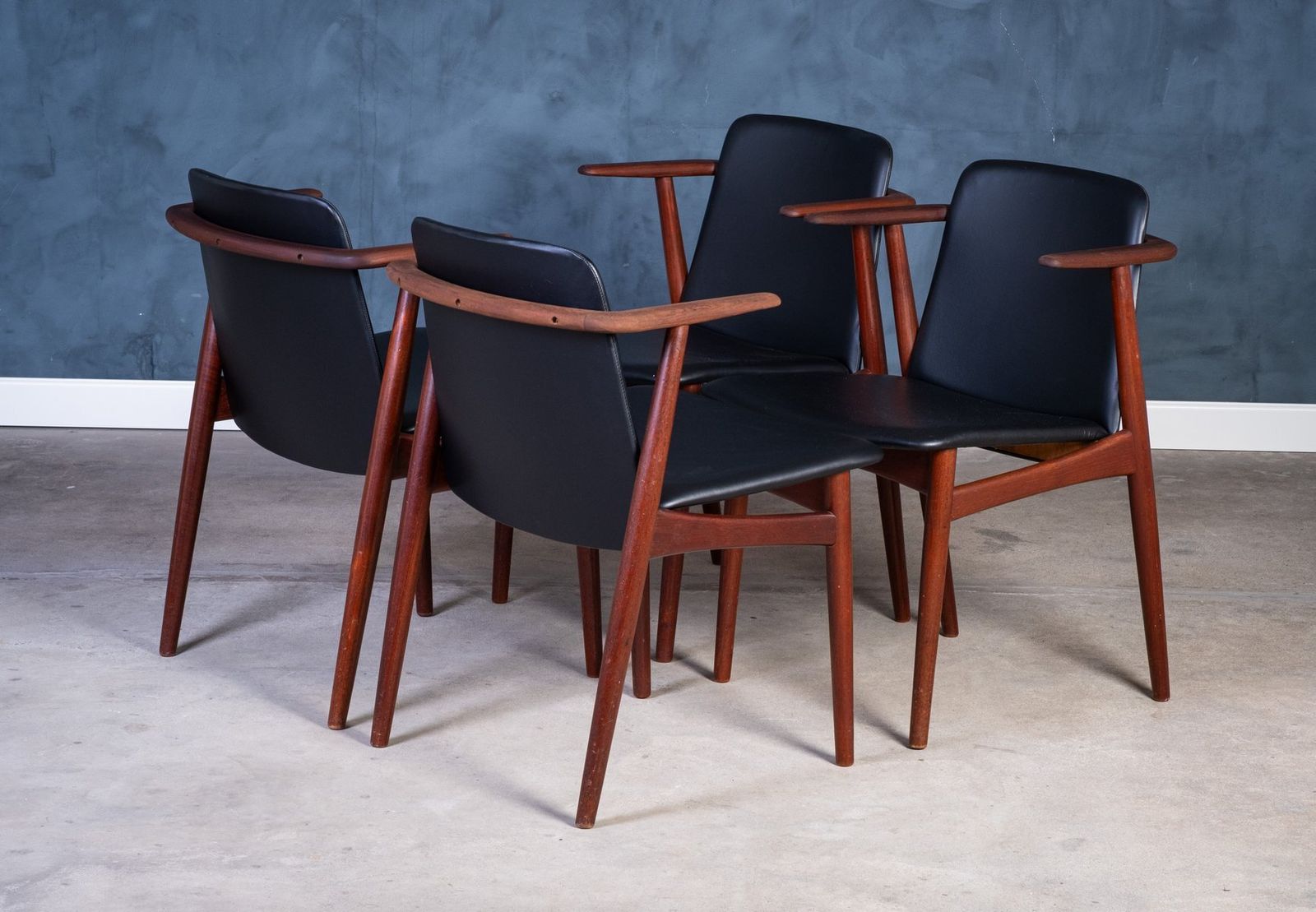 Vintage Deense Teakhouten Fauteuils Van Hans Olsen, Ca. Jaren 1960, Set Van 4 photo for sale