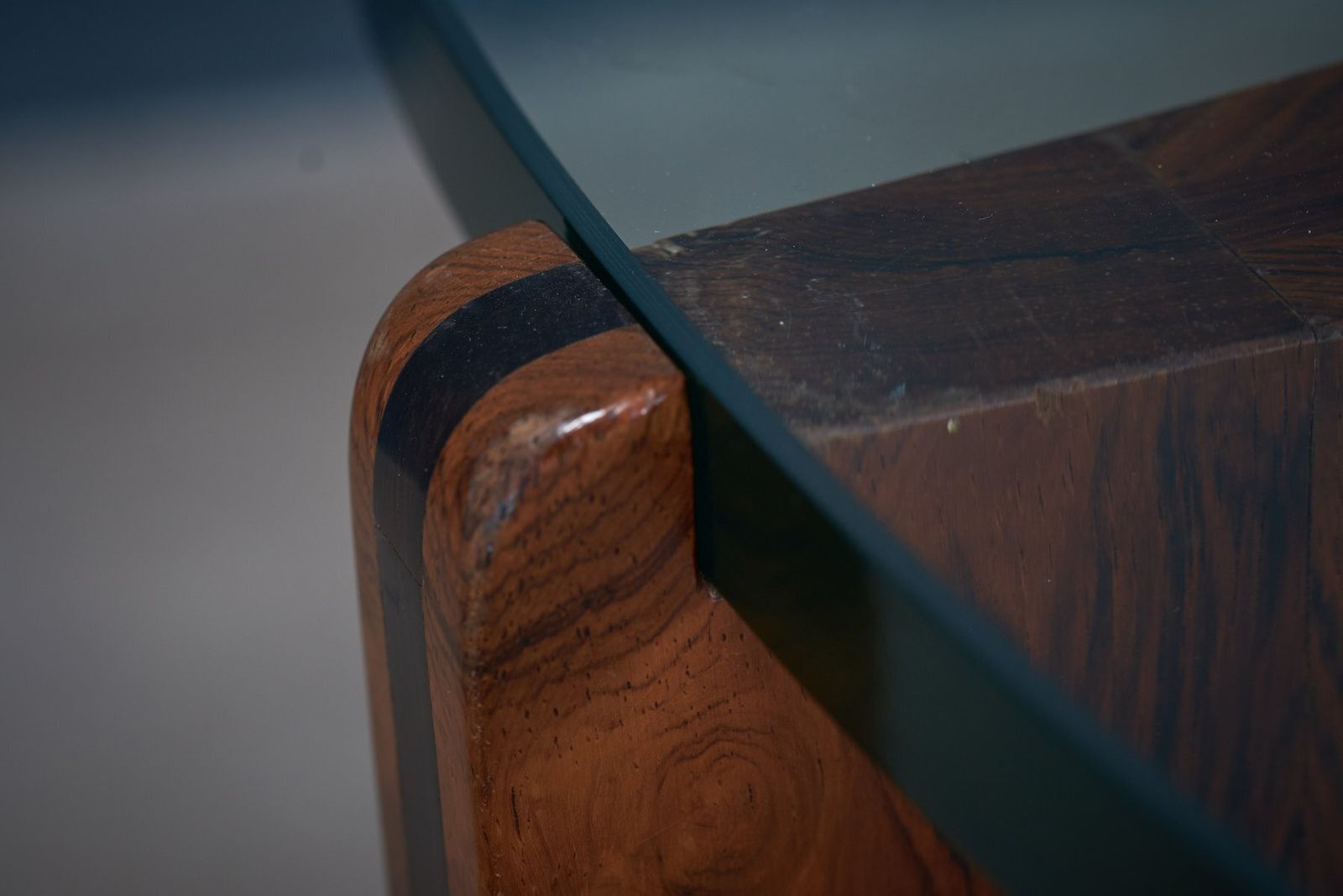 Round Rosewood Coffee Table With Glass Top By Sven Ellekaer For Christian Linneberg, 1960s photo buy