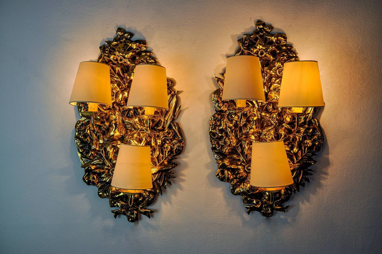 Pair Of Frolaes Wall Lights By Italo Valenti, Brass Spain 197 photo furniture