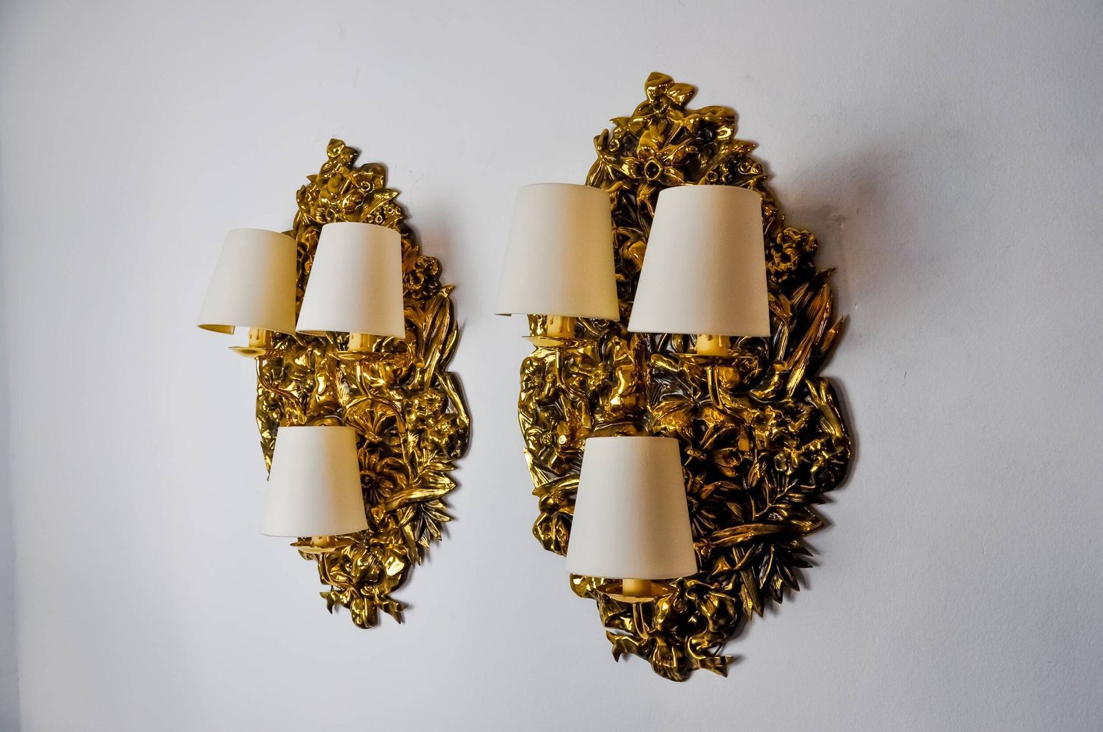 Pair Of Frolaes Wall Lights By Italo Valenti, Brass Spain 197 photo for sale
