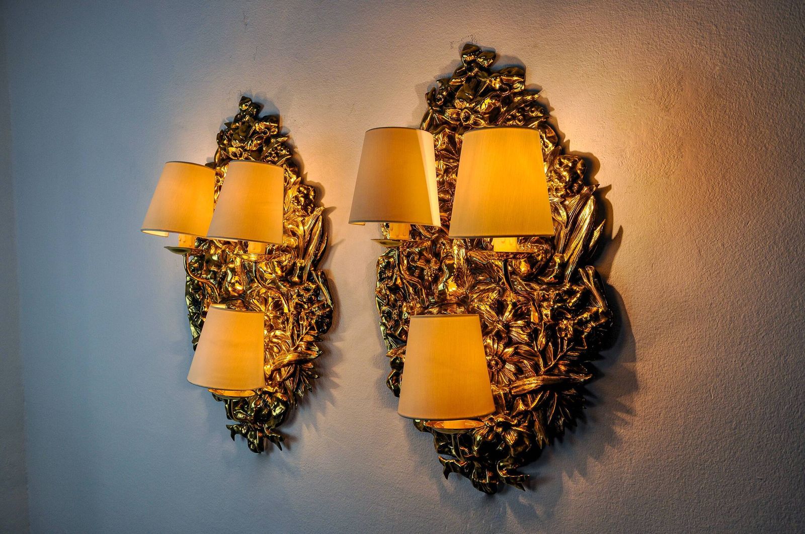 Pair Of Frolaes Wall Lights By Italo Valenti, Brass Spain 197 photo 2496.0
