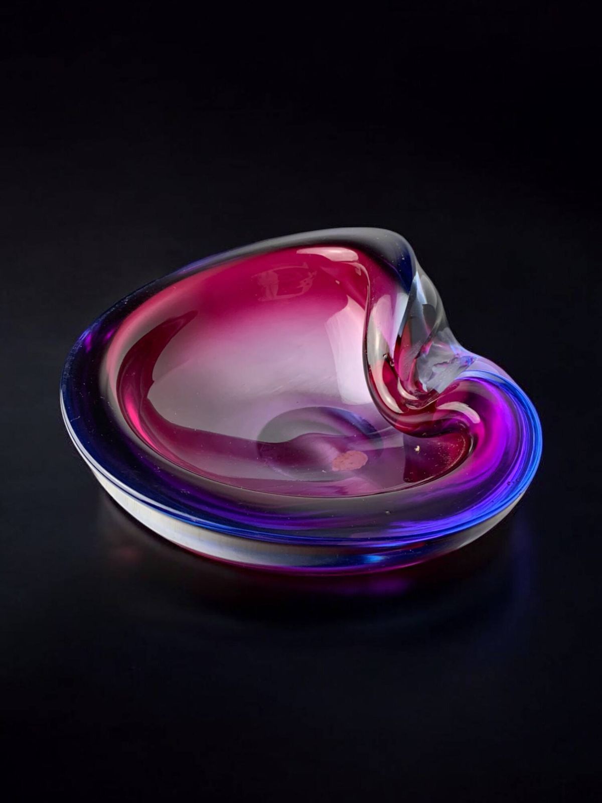 Sommerso Pink And Purple Murano Glass Tray By Flavio Poli photo Home Decor