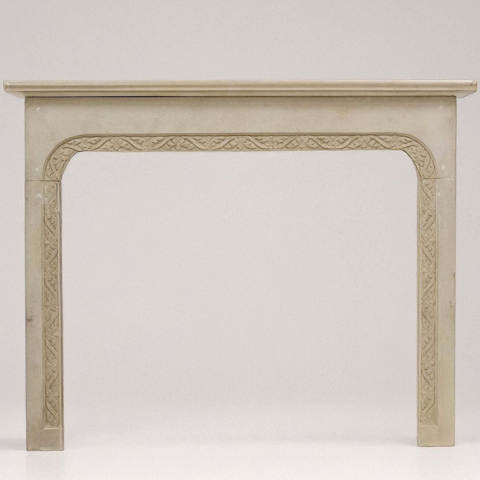 Antique Carved Stone Architectural Fireplace Surround