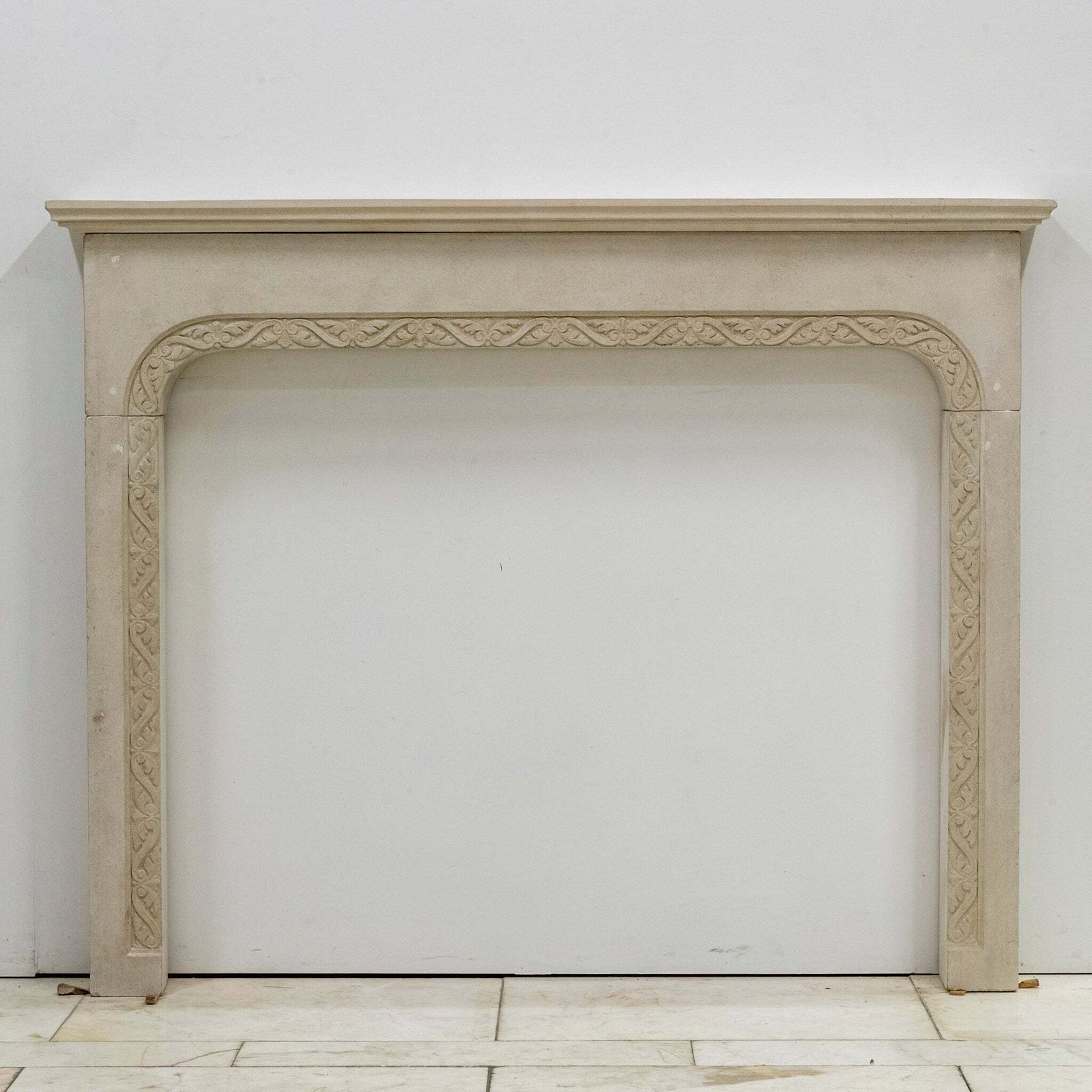 Antique Carved Stone Architectural Fireplace Surround photo for sale