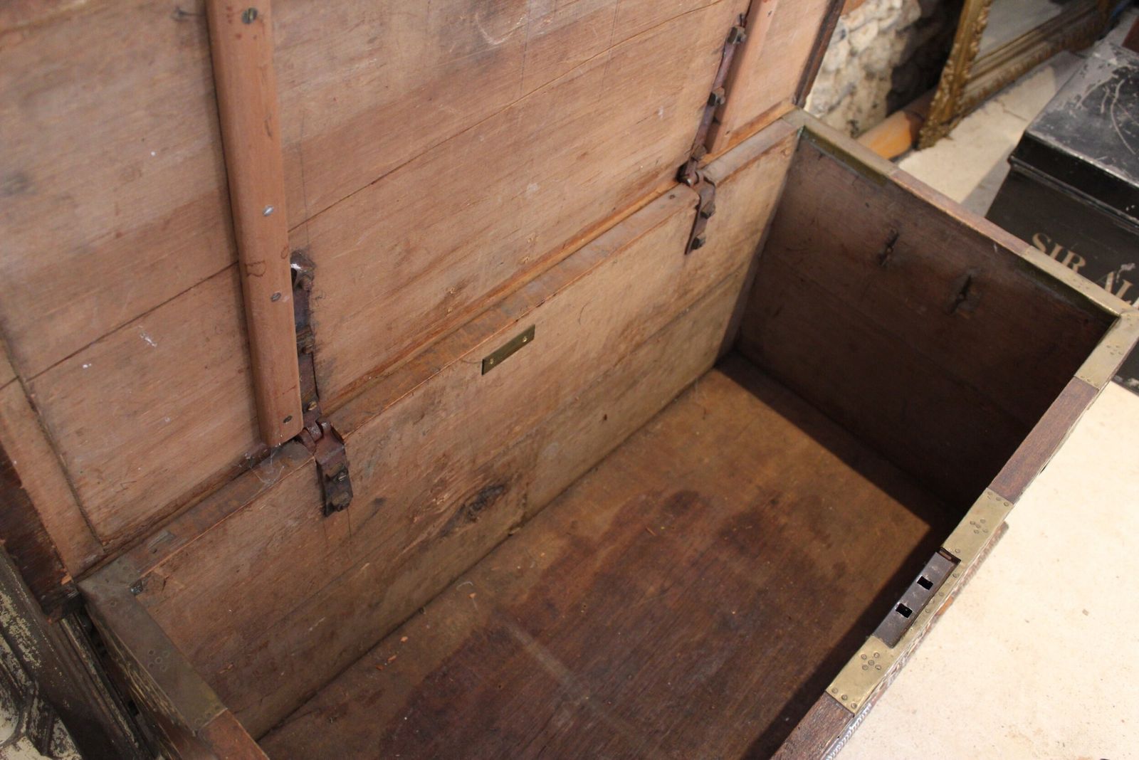 Chest Trunk Coffer Stunning Rare Zanzibar Teak And Brass C1850 photo vinterior