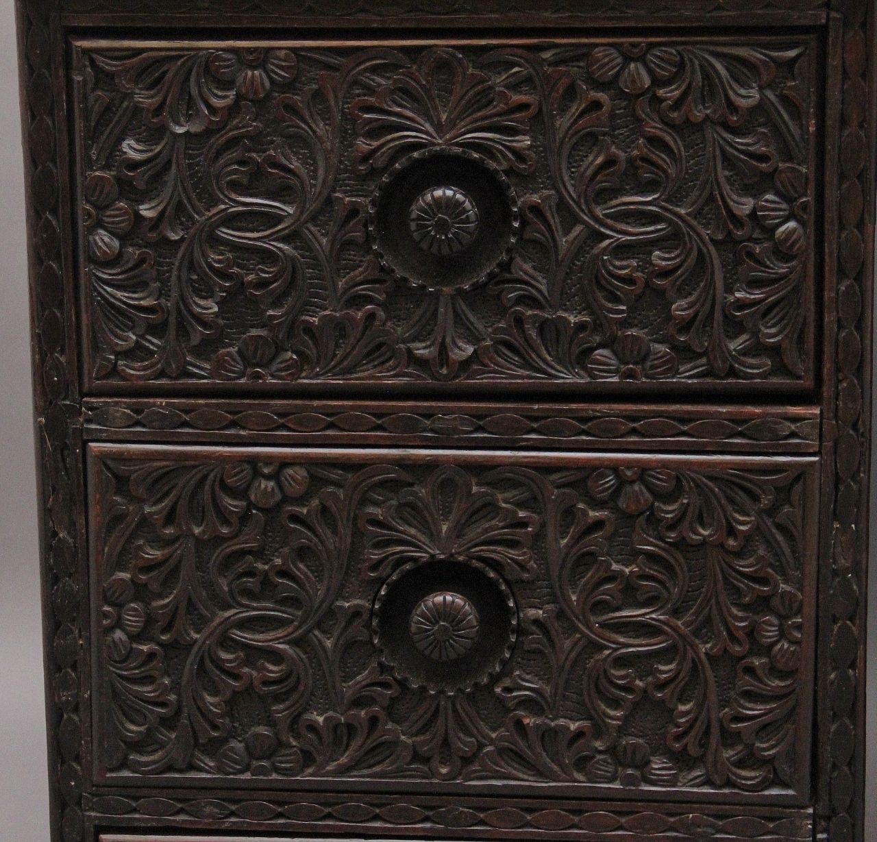 Furniture Early 19th Century Anglo Indian Carved Partners Desk photo
