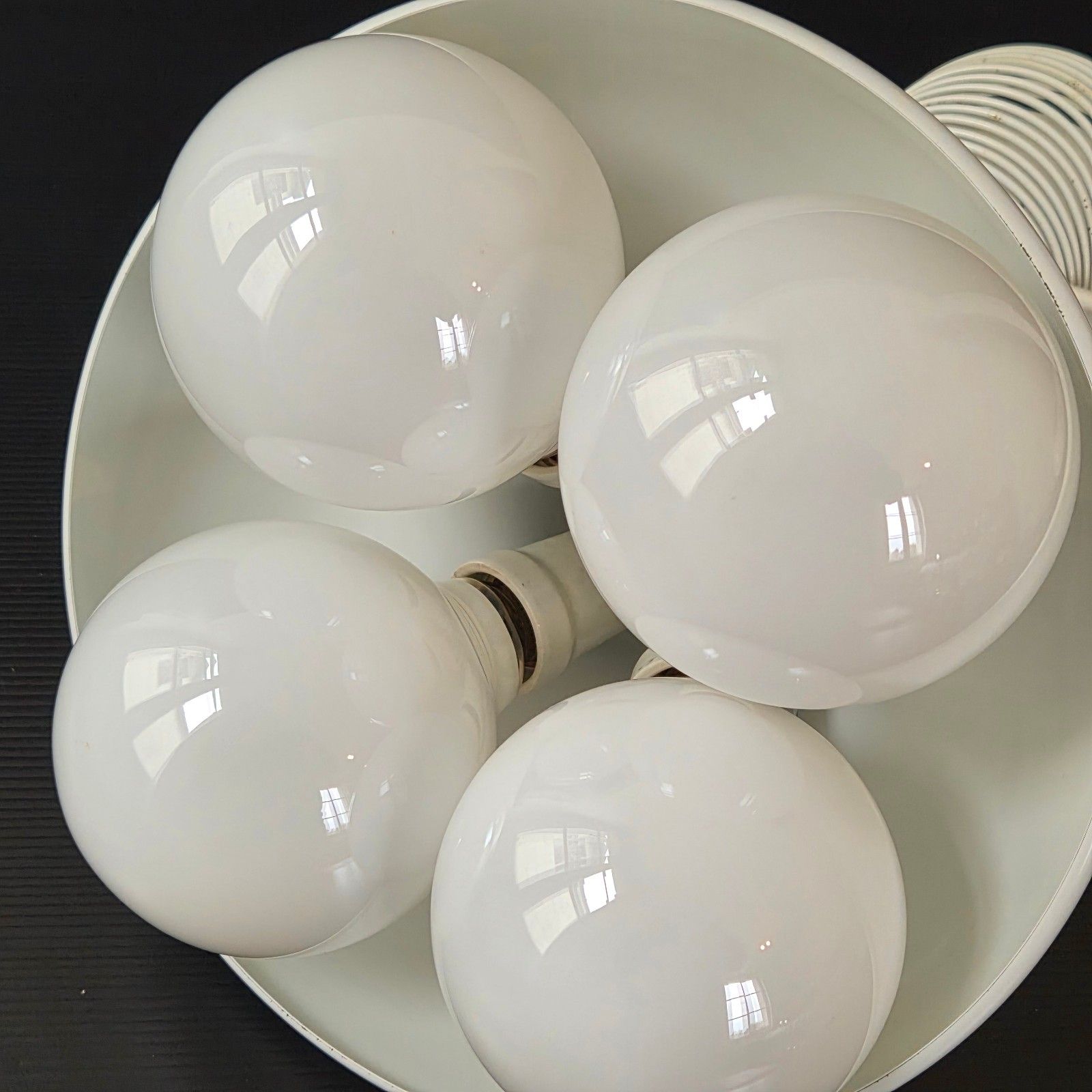 Vintage 1960 Steel White Lacquer Pendant Chandelier Dlg Vico Magistretti Colombo photo buy