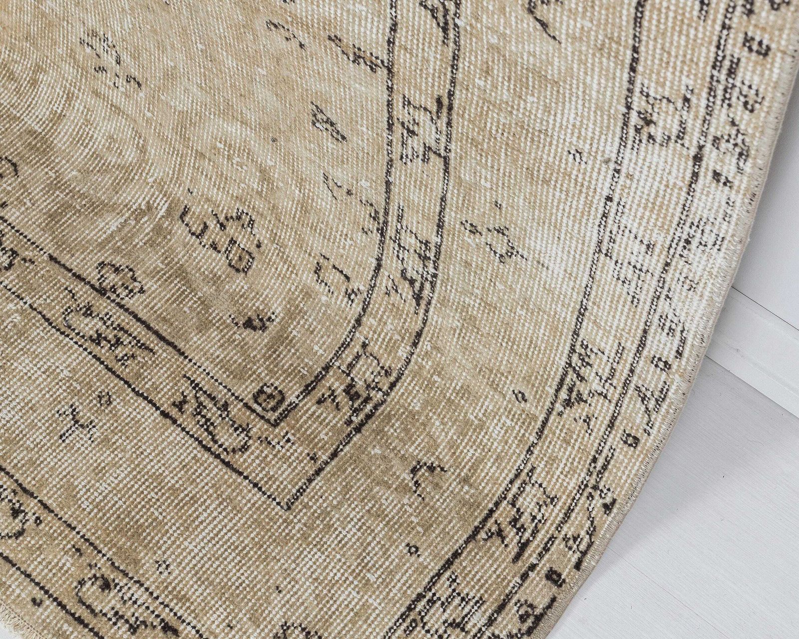 5x8 Turkish Rug, Neutral Vintage Rug, Antique Handmade Rug, Oushak Rug, Anatolian Rug, Low Pile Rug, Naturel Rug, Faded Rug,Area Rug photo vinterior