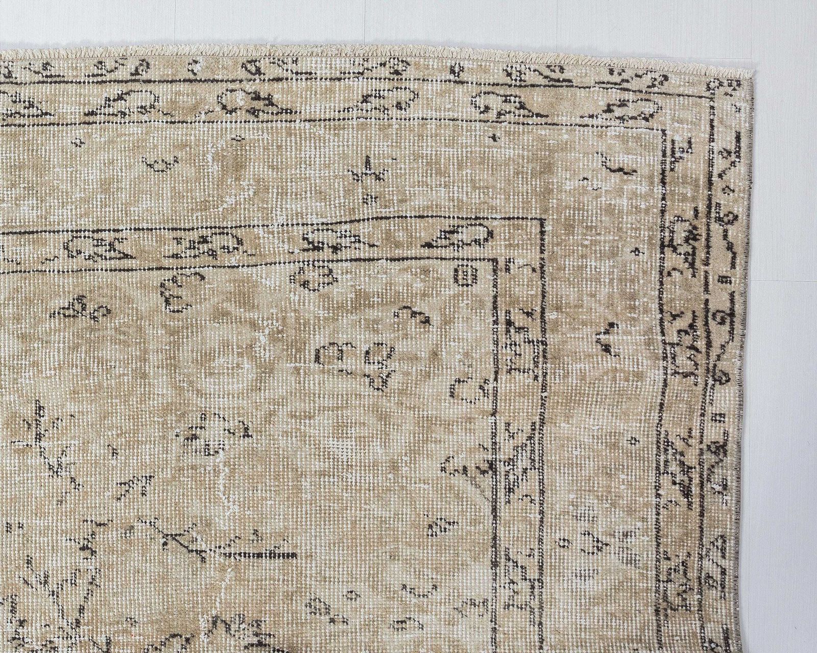 5x8 Turkish Rug, Neutral Vintage Rug, Antique Handmade Rug, Oushak Rug, Anatolian Rug, Low Pile Rug, Naturel Rug, Faded Rug,Area Rug photo vintage