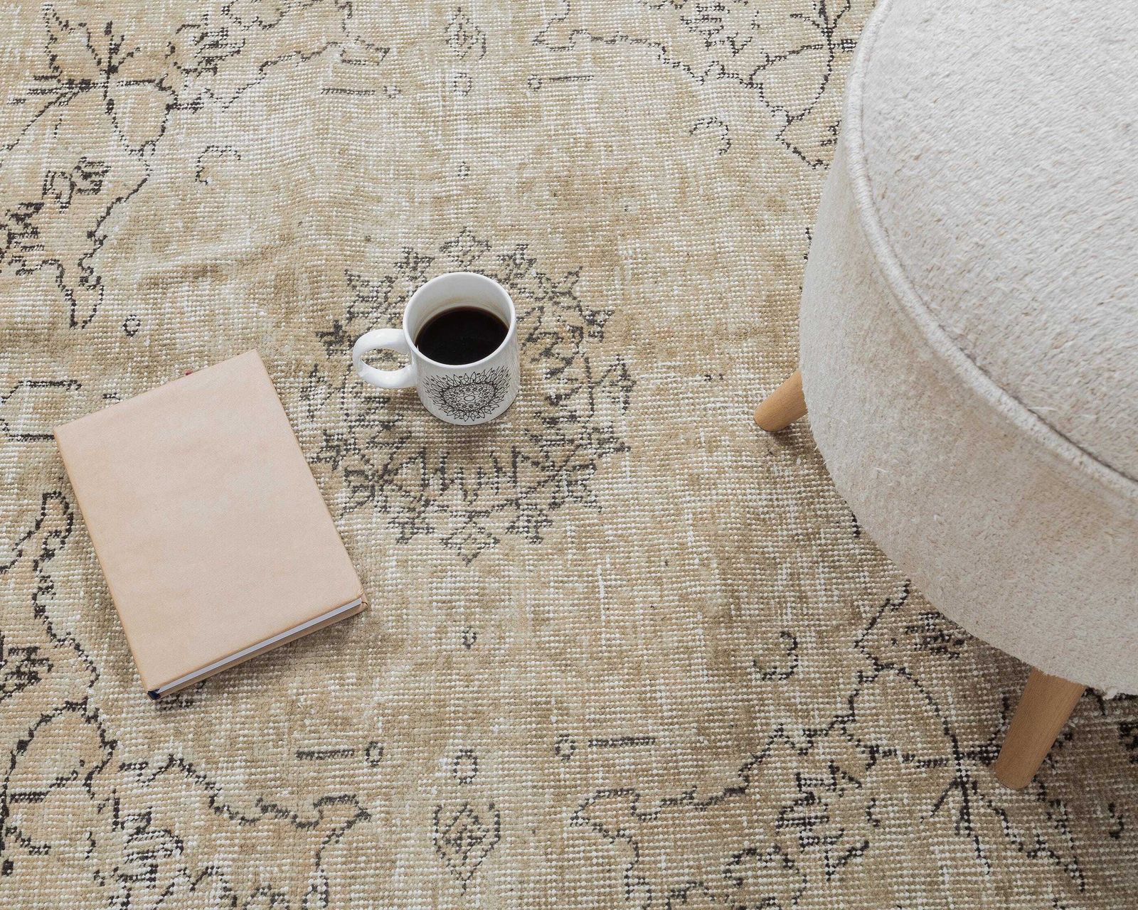 photo for sale 5x8 Turkish Rug, Neutral Vintage Rug, Antique Handmade Rug, Oushak Rug, Anatolian Rug, Low Pile Rug, Naturel Rug, Faded Rug,Area Rug