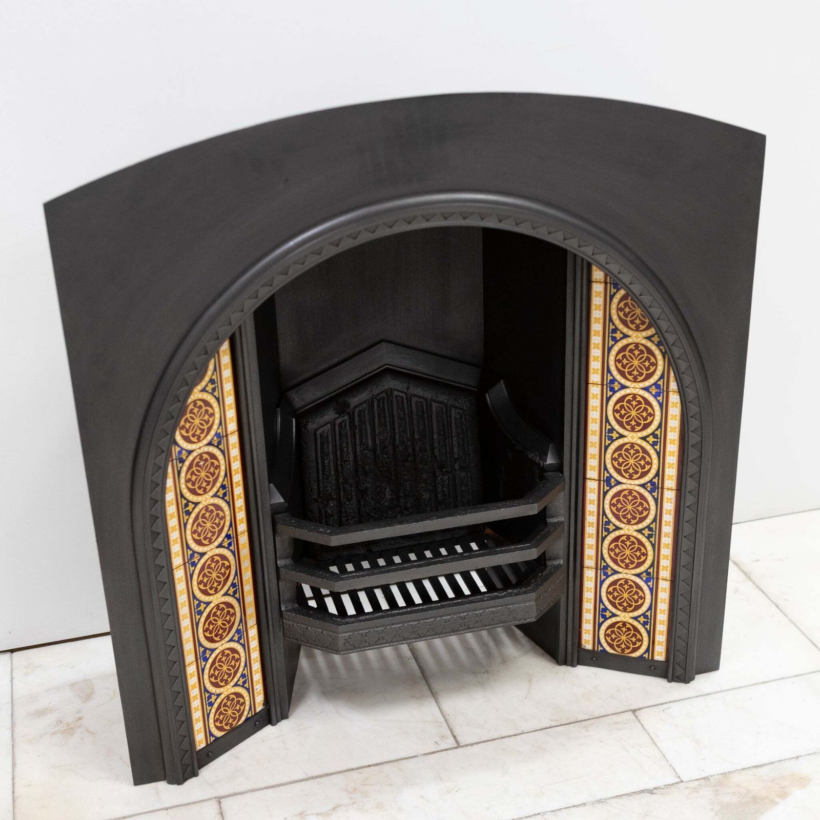 photo for sale Rare Victorian Arched Tiled Insert With Minton Tiles