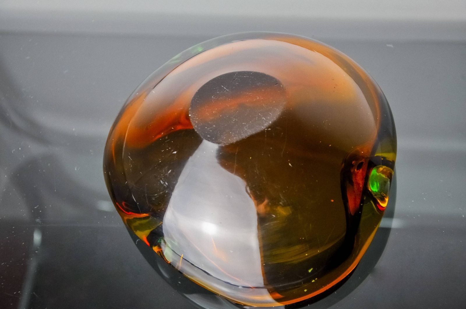 Sommerso Brown And Green Murano Glass Tray By Flavio Poli For Seguso photo 387.0