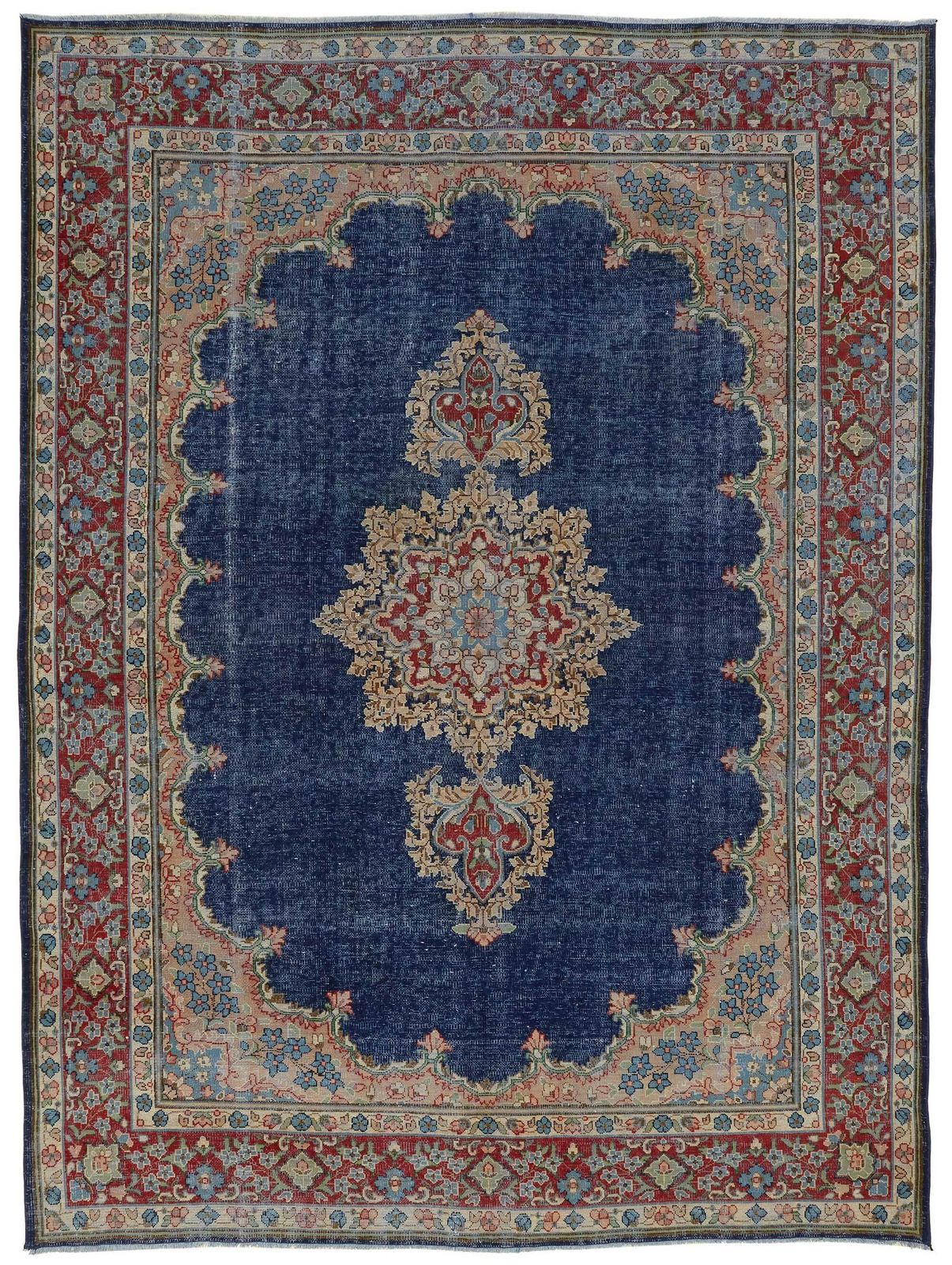 Vintage Hand Knotted Large Area Rug 244 Cm X 328 Cm