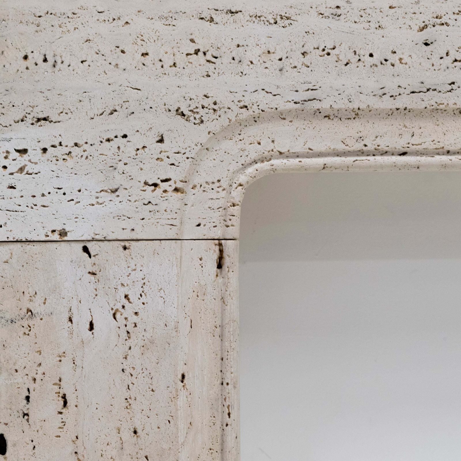 Reclaimed Art Deco Travertine Marble Fireplace Surround photo vintage