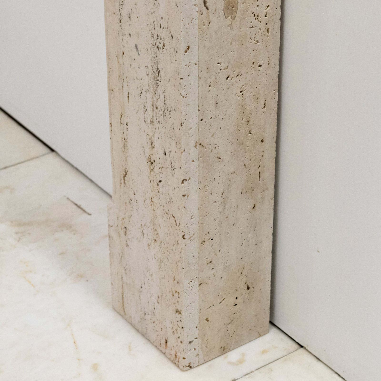 Home Fixtures Reclaimed Art Deco Travertine Marble Fireplace Surround photo