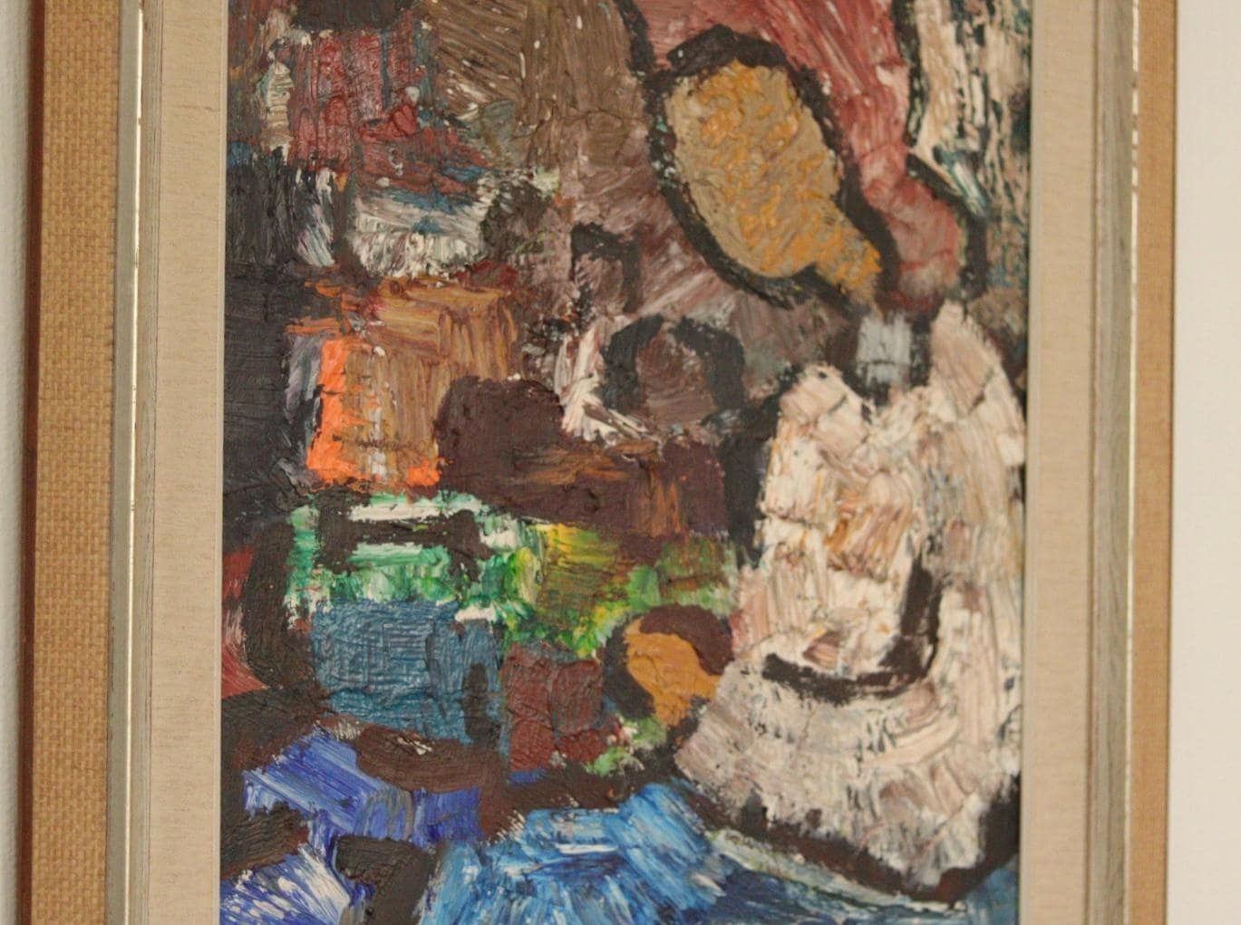 Original Mid Century Swedish Oil On Canvas — "Woman "By Gösta Falck  – Vintage & Framed | 65 × 45 Cm (25.6" × 17.7", Image) photo Art