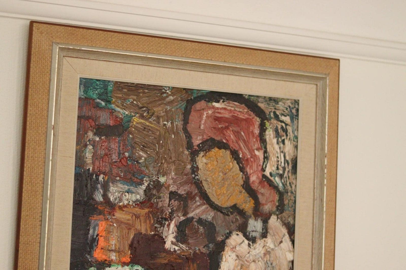 Original Mid Century Swedish Oil On Canvas — "Woman "By Gösta Falck  – Vintage & Framed | 65 × 45 Cm (25.6" × 17.7", Image) photo vinterior