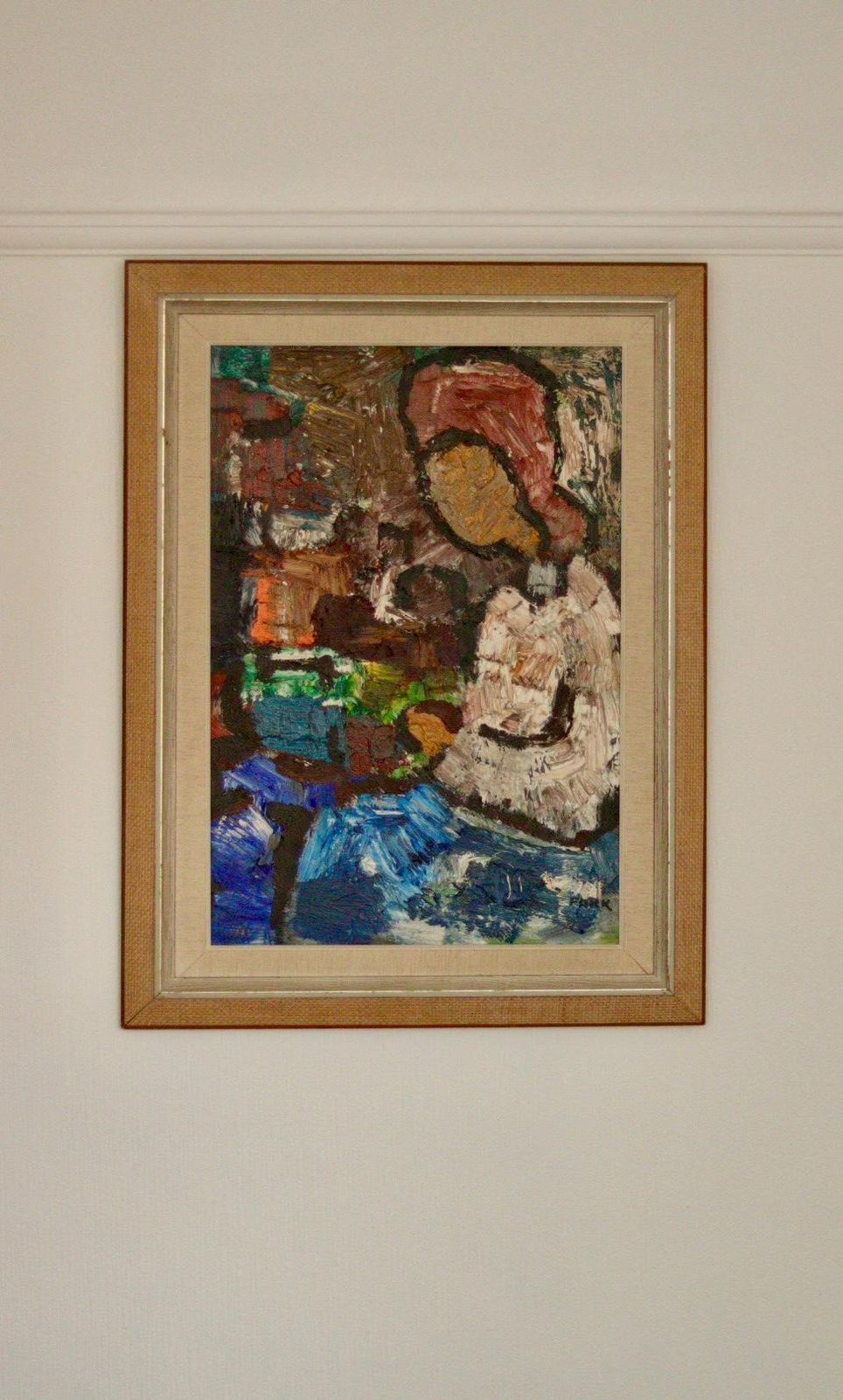 Original Mid Century Swedish Oil On Canvas — "Woman "By Gösta Falck  – Vintage & Framed | 65 × 45 Cm (25.6" × 17.7", Image) photo buy