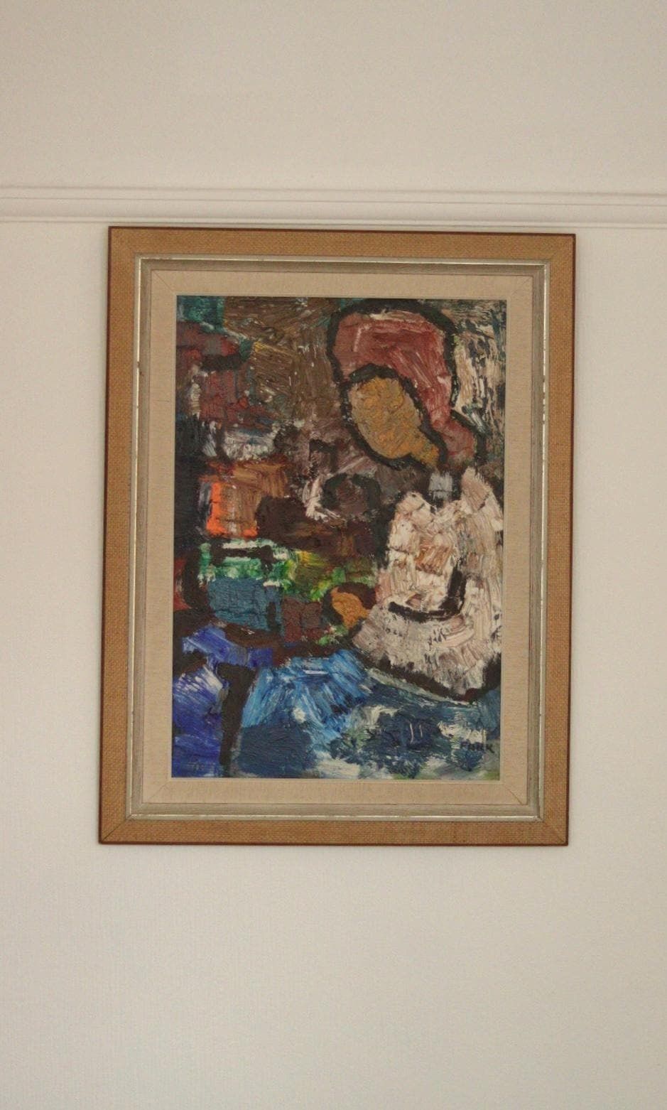 Original Mid Century Swedish Oil On Canvas — "Woman "By Gösta Falck  – Vintage & Framed | 65 × 45 Cm (25.6" × 17.7", Image) photo vintage