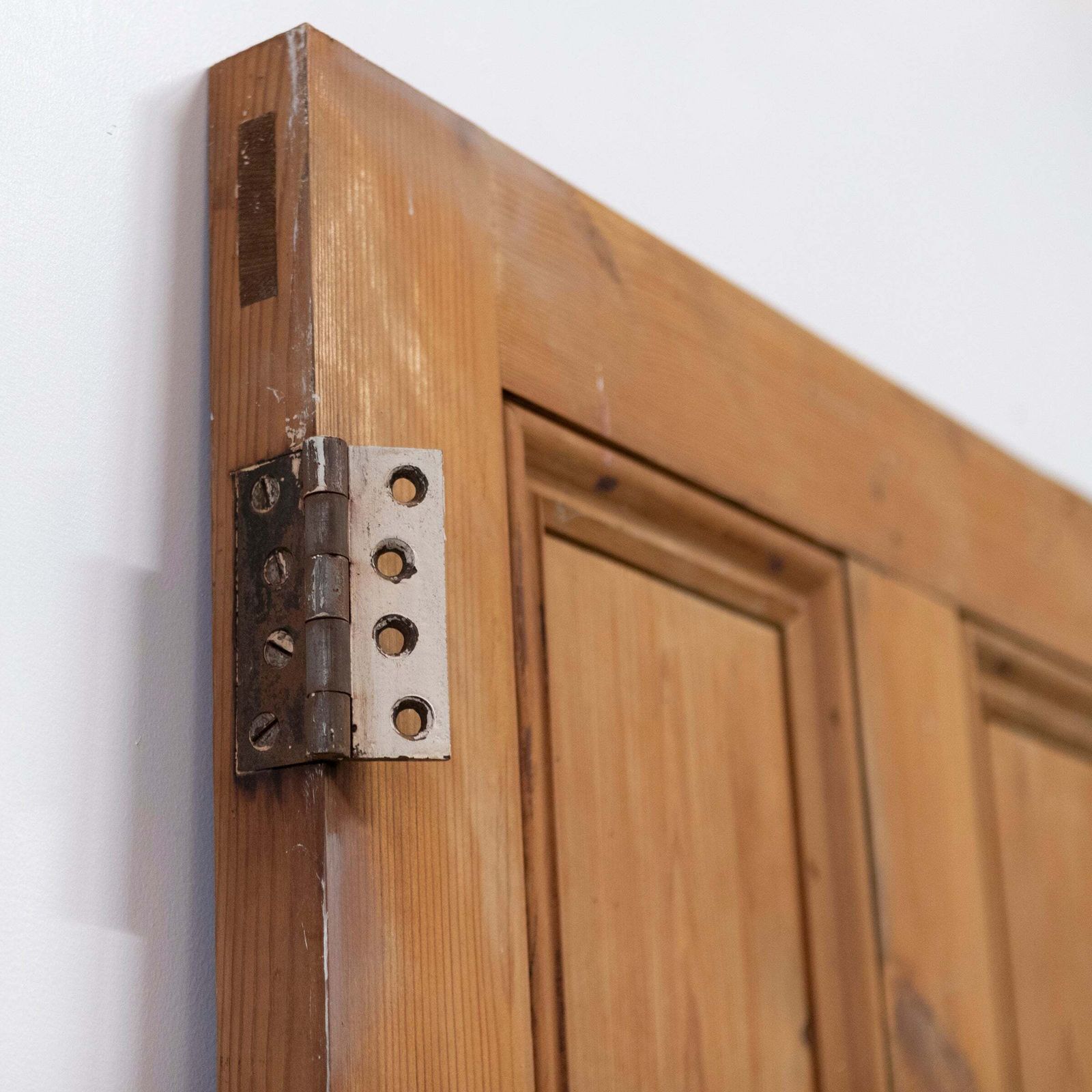 Antique 4 Panel Stripped Door 194cm X 83cm photo vintage