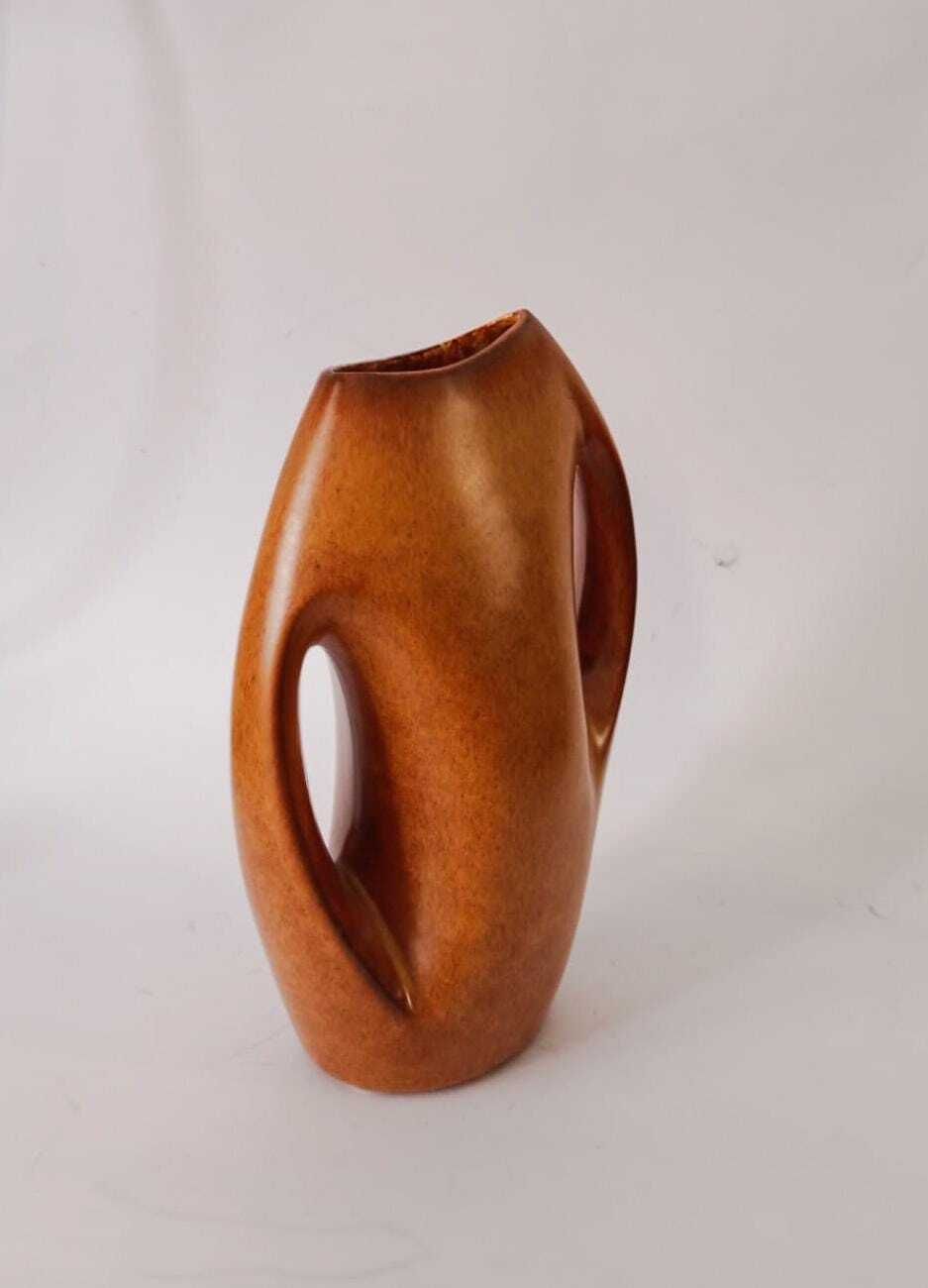 Bertoncello Vintage Space Age Futurist Ceramic Vase Designed By Roberto Rigon From The 1970s photo for sale