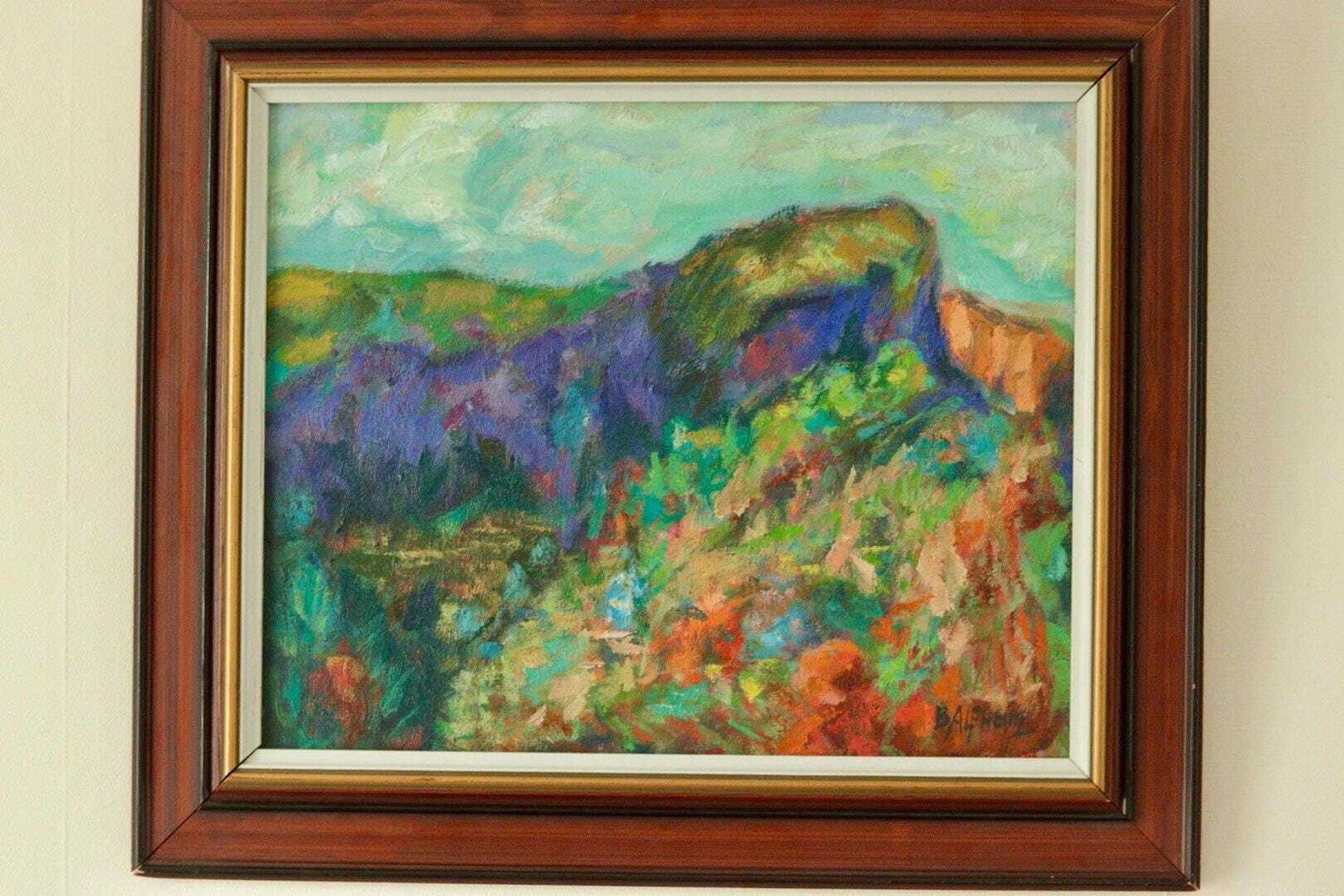 Original European Oil On Canvas – “Vivid Landscape” – Vintage & Framed     52 X 44 Cm (20.5" X 17.3") photo 315.0