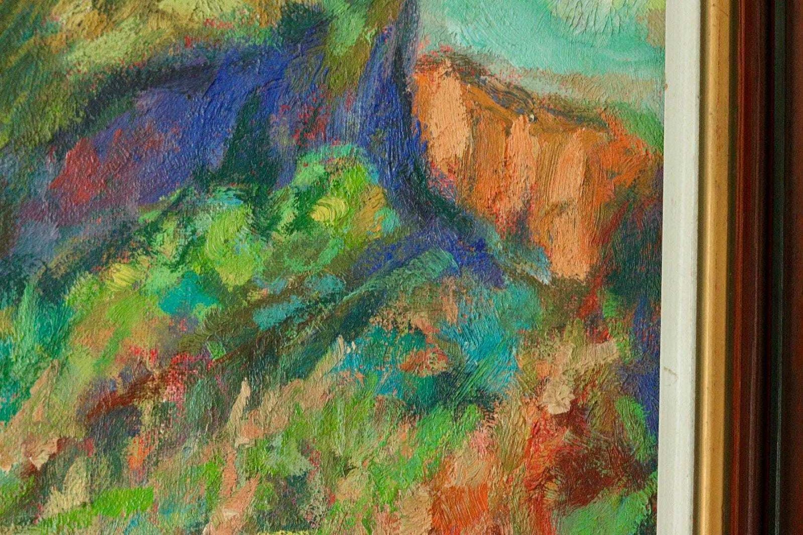 Original European Oil On Canvas – “Vivid Landscape” – Vintage & Framed     52 X 44 Cm (20.5" X 17.3") photo buy