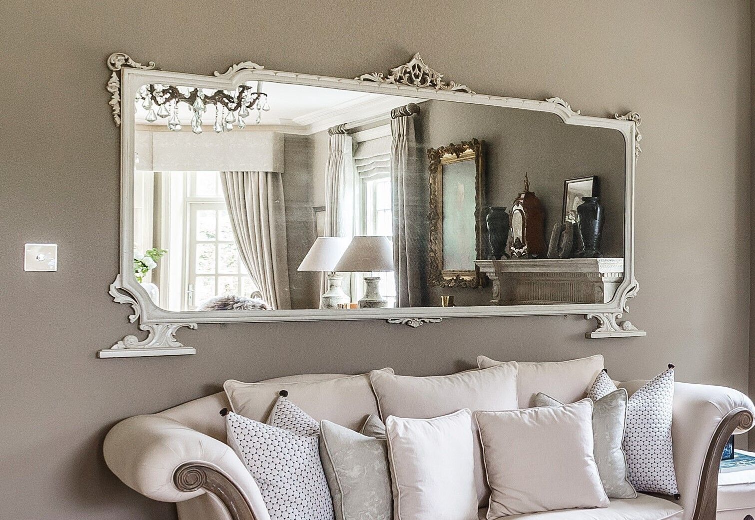 Antique Italian Mirror Extra Wide W 2.1m H 1.16m photo for sale
