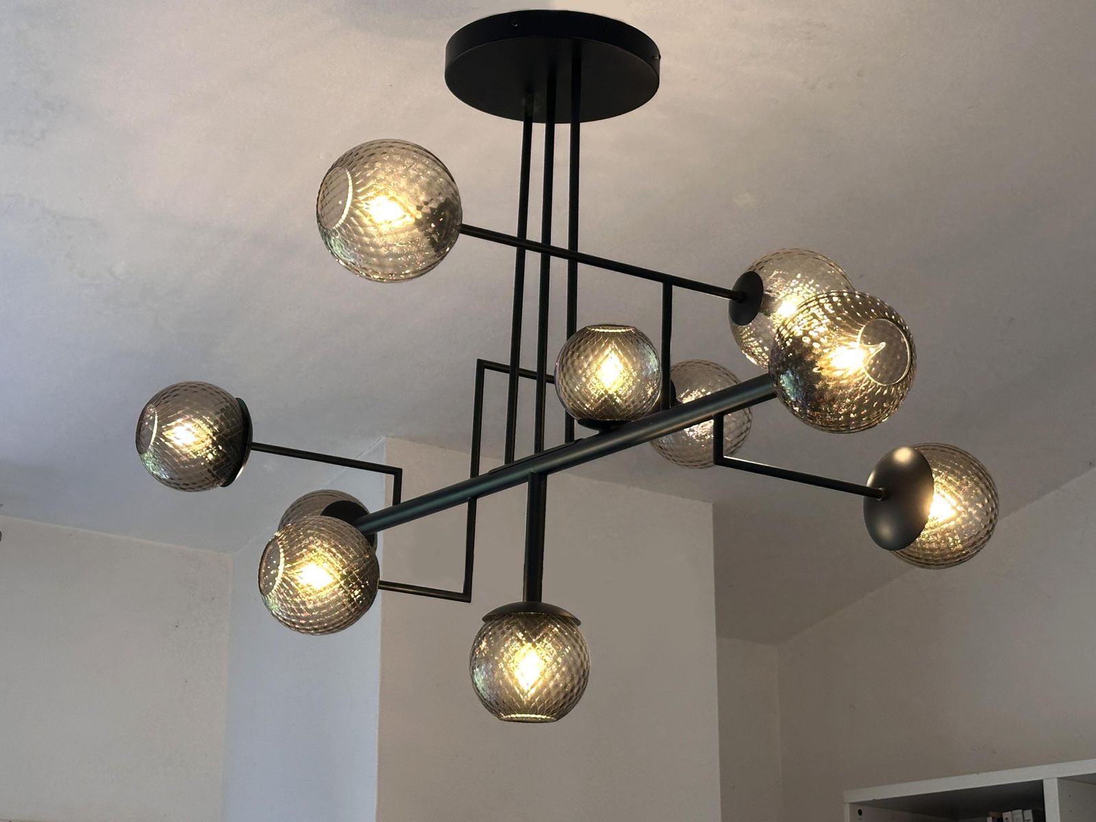 Contemporary Smoked Fumè "Ballotton" Spheres Attributed To Murano Glass Sputnik Chandelier By Simoeng photo 11804.0