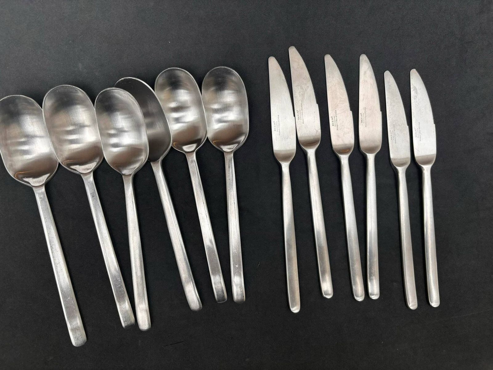 photo furniture Vintage Ikea Data Flatware 6 Stainless Steel Carl Gustaf Jahnsson Knives Forks Soup Spoons Vintage 90s Post Modern Design Every Day Cutlery