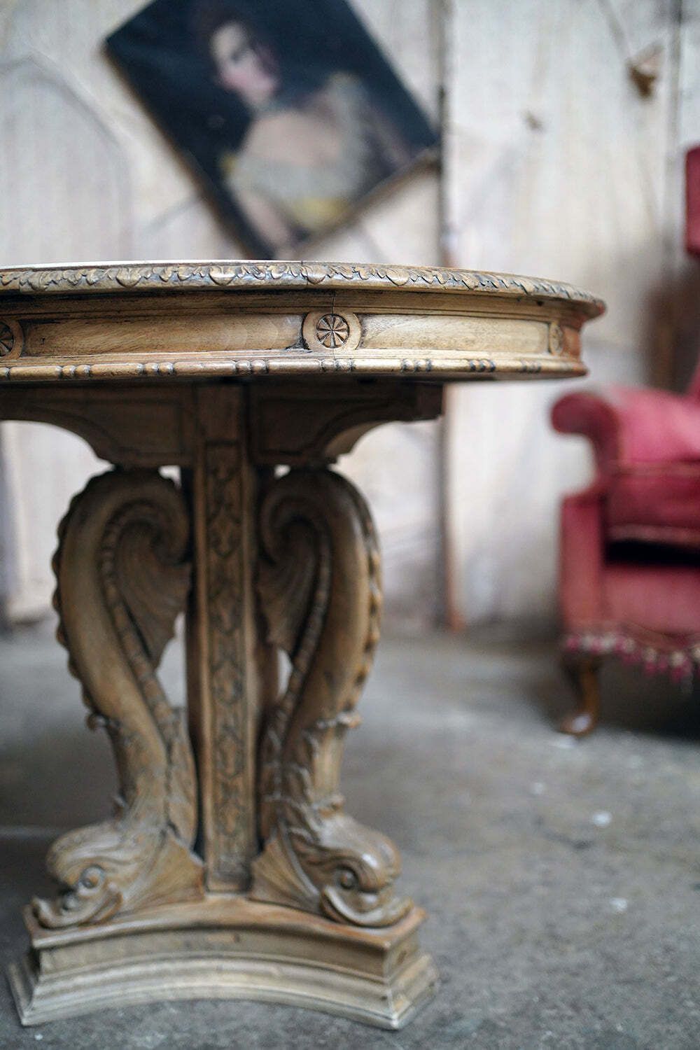 A 2nd Empire Period Fruitwood, Beech & Fior Di Bosco Marble Guéridon C.1860 photo for sale