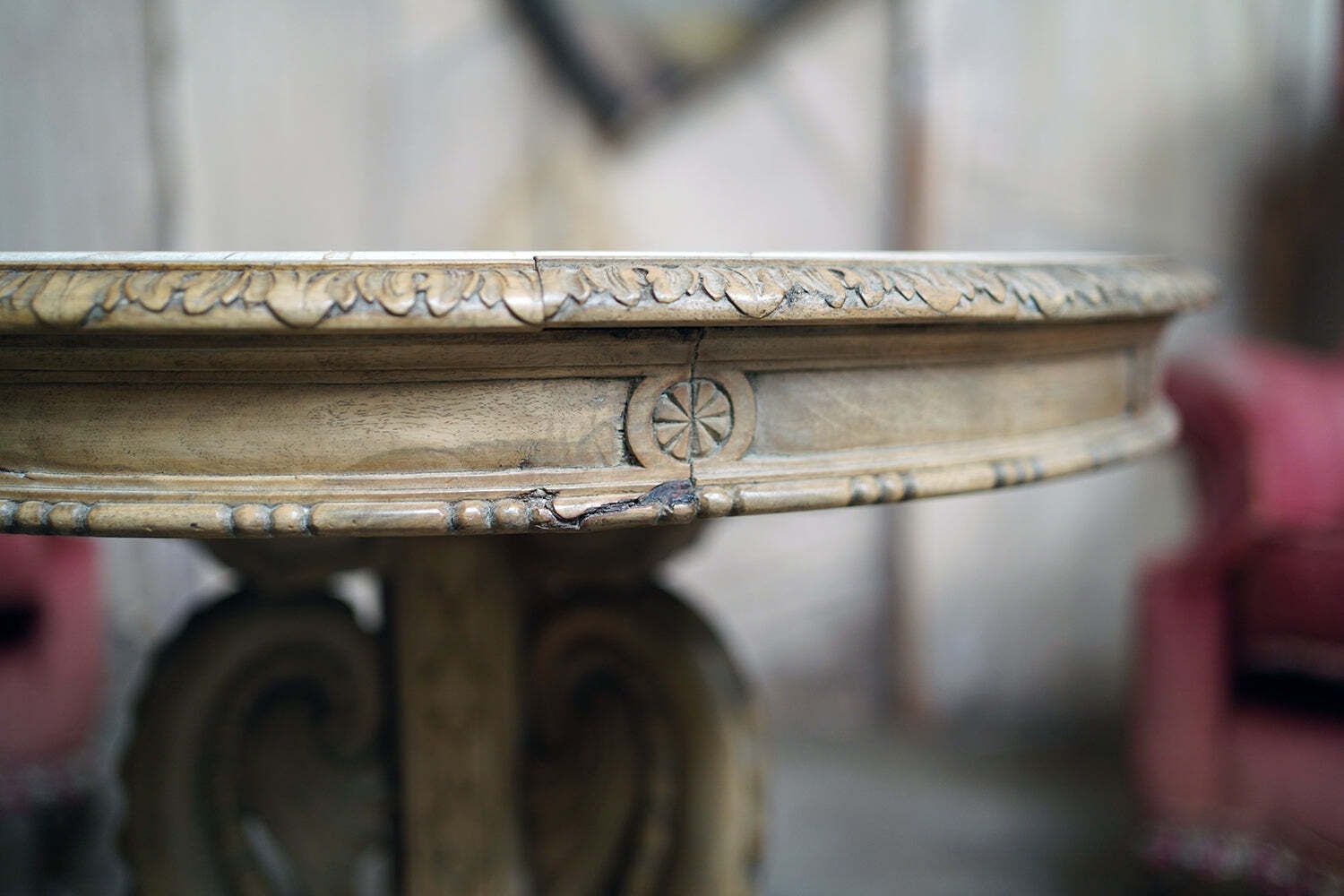 Furniture A 2nd Empire Period Fruitwood, Beech & Fior Di Bosco Marble Guéridon C.1860 photo