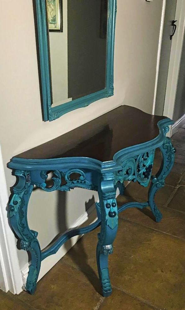 photo for sale Mid Century Rococo Style Hand Painted Console