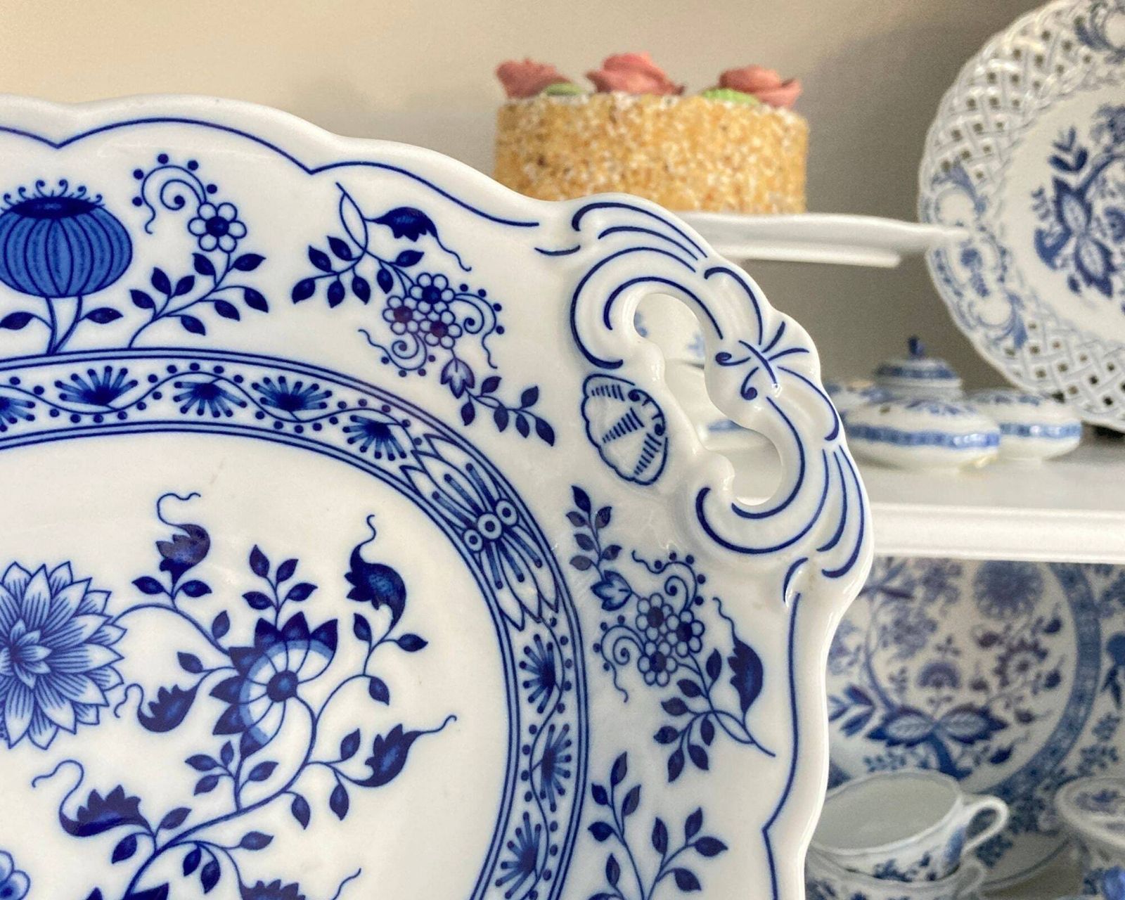 Blauw Uien Broodmand | Vintage Hutschenreuther photo Woonaccessoires