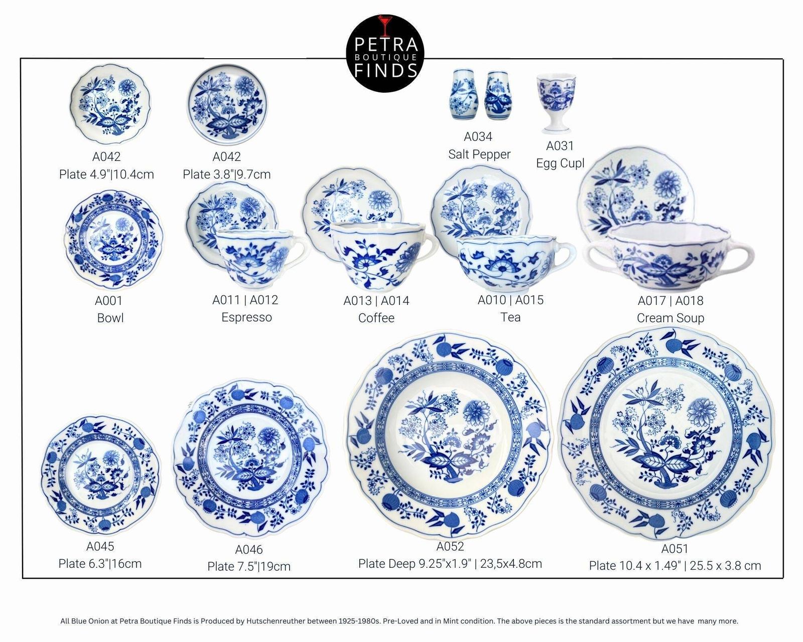 Blauw Uien Broodmand | Vintage Hutschenreuther photo vintage