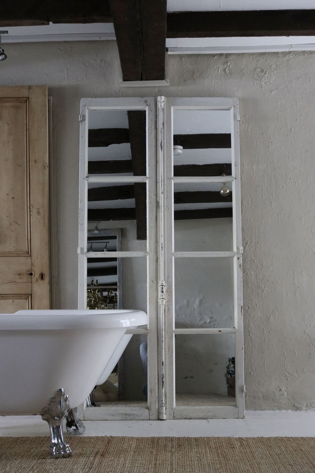 photo buy Pair Full Length Antique French Mirror Doors Floor Standing Ideal For Bedroom / Bathroom