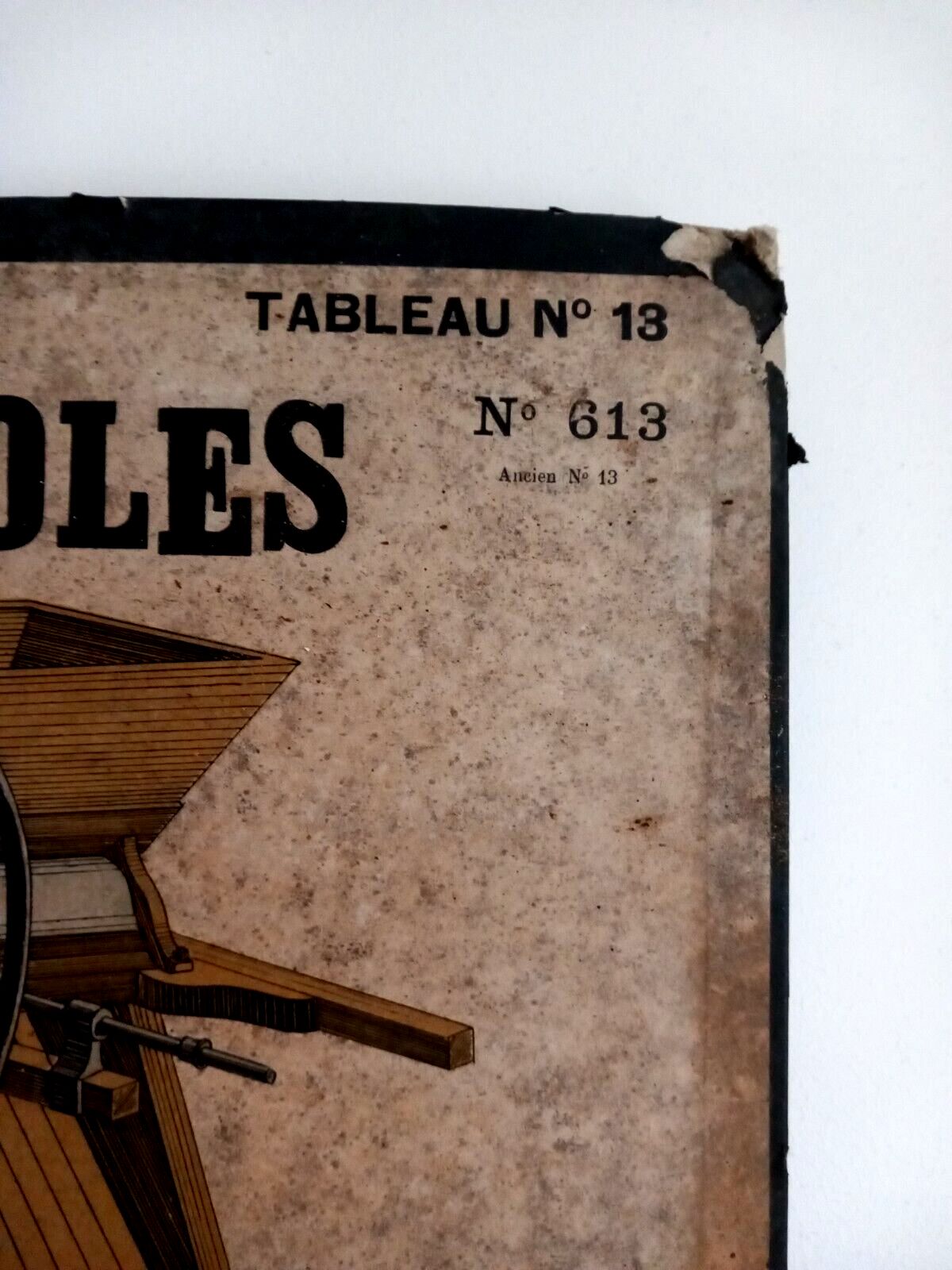 French Teaching Poster 1950s Agricultural Machinery Large Size Wall Chart photo vintage