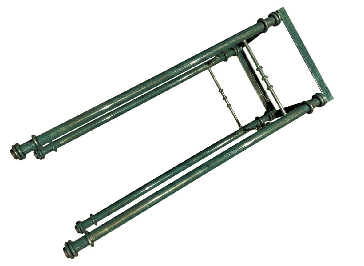 Tall French Victorian Green Metal & Marble Stand photo 350.0